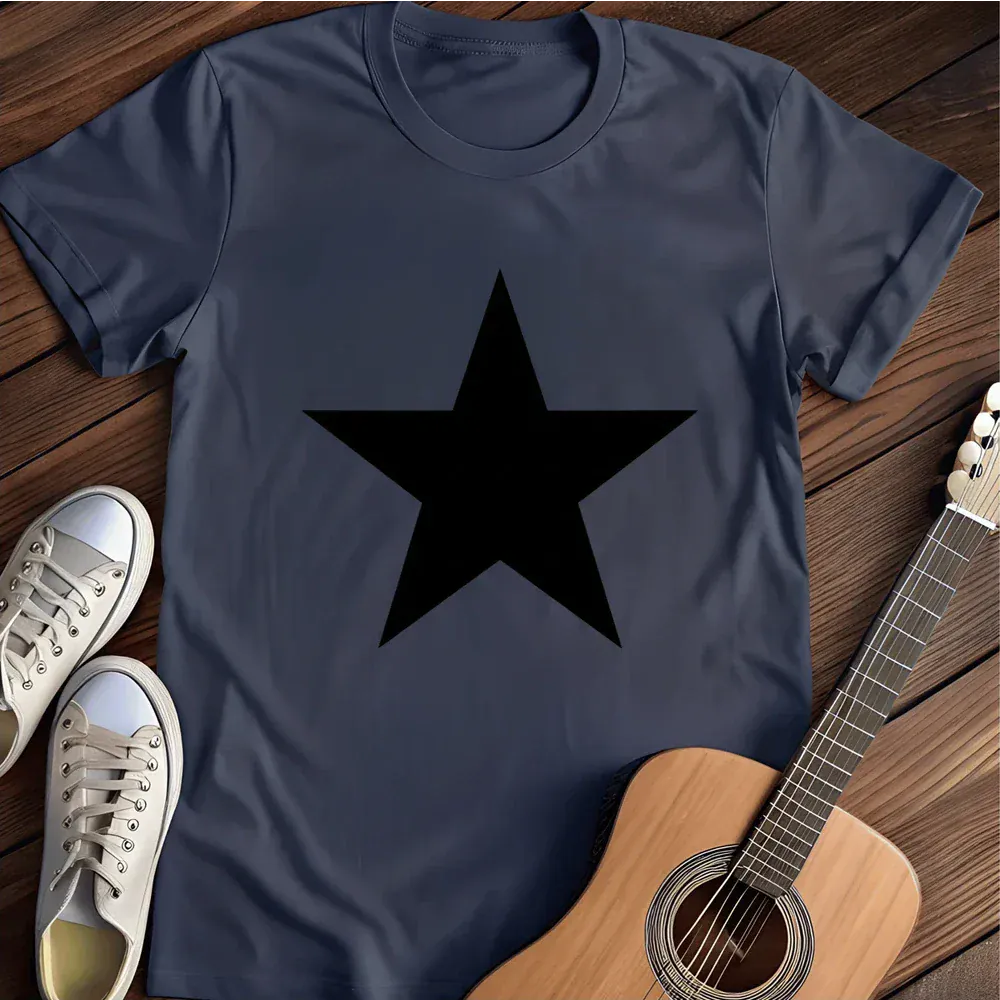 Printify T-Shirt Navy / S Black Star T Shirt