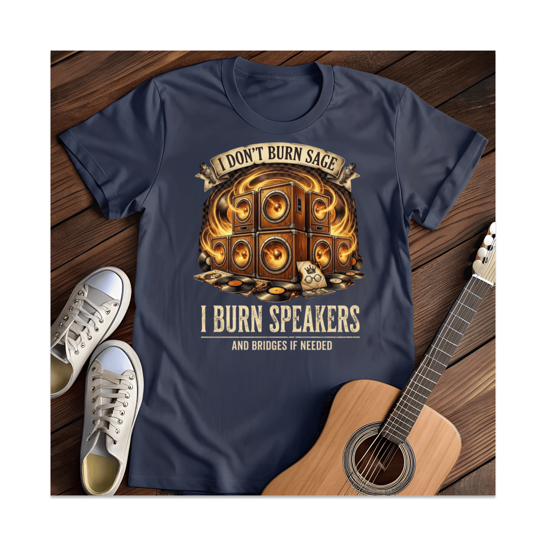Printify T-Shirt Navy / S Burn Speakers T-Shirt
