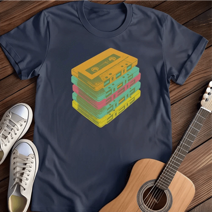 Printify T-Shirt Navy / S Casettes T Shirt