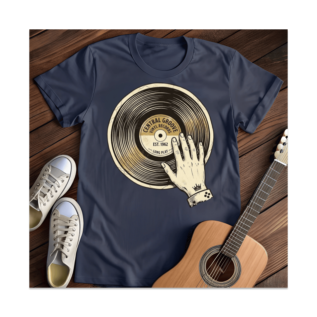 Printify T-Shirt Navy / S Central Groove Vinyl Records T-Shirt