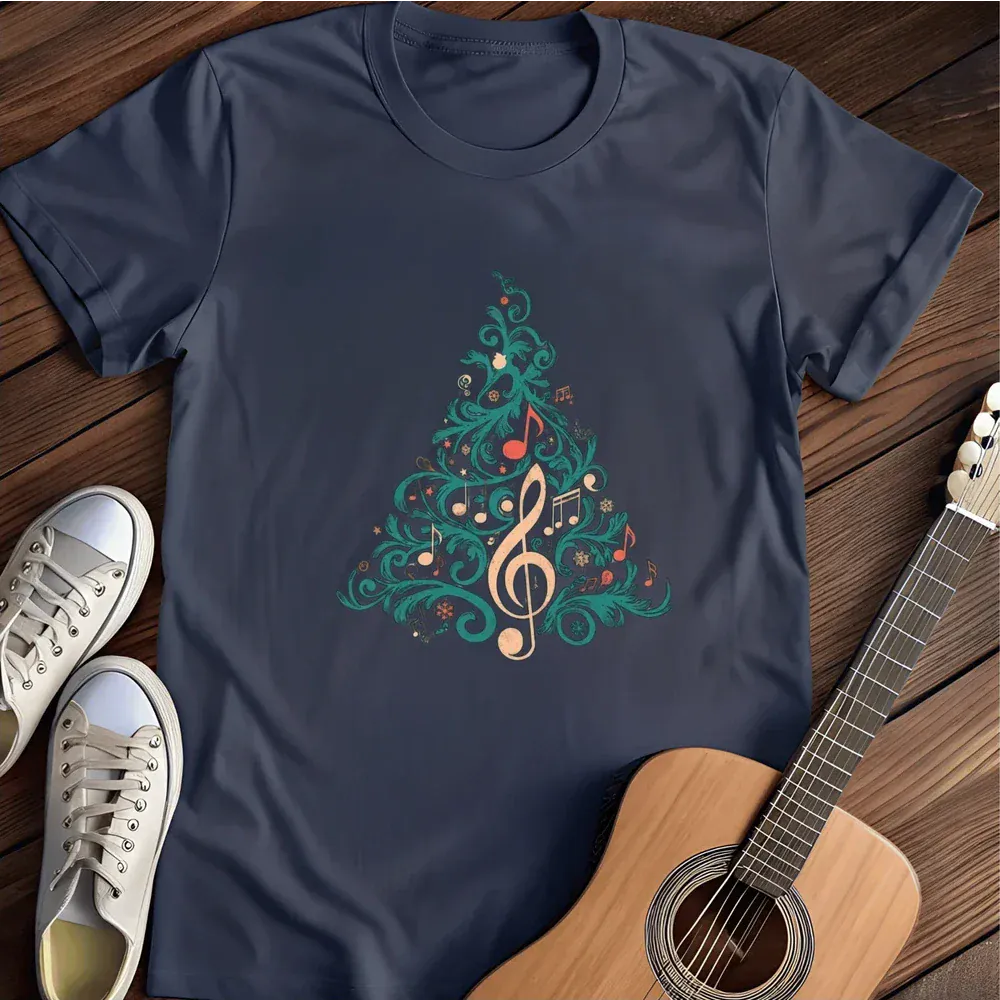 Printify T-Shirt Navy / S Christmas Clef T Shirt