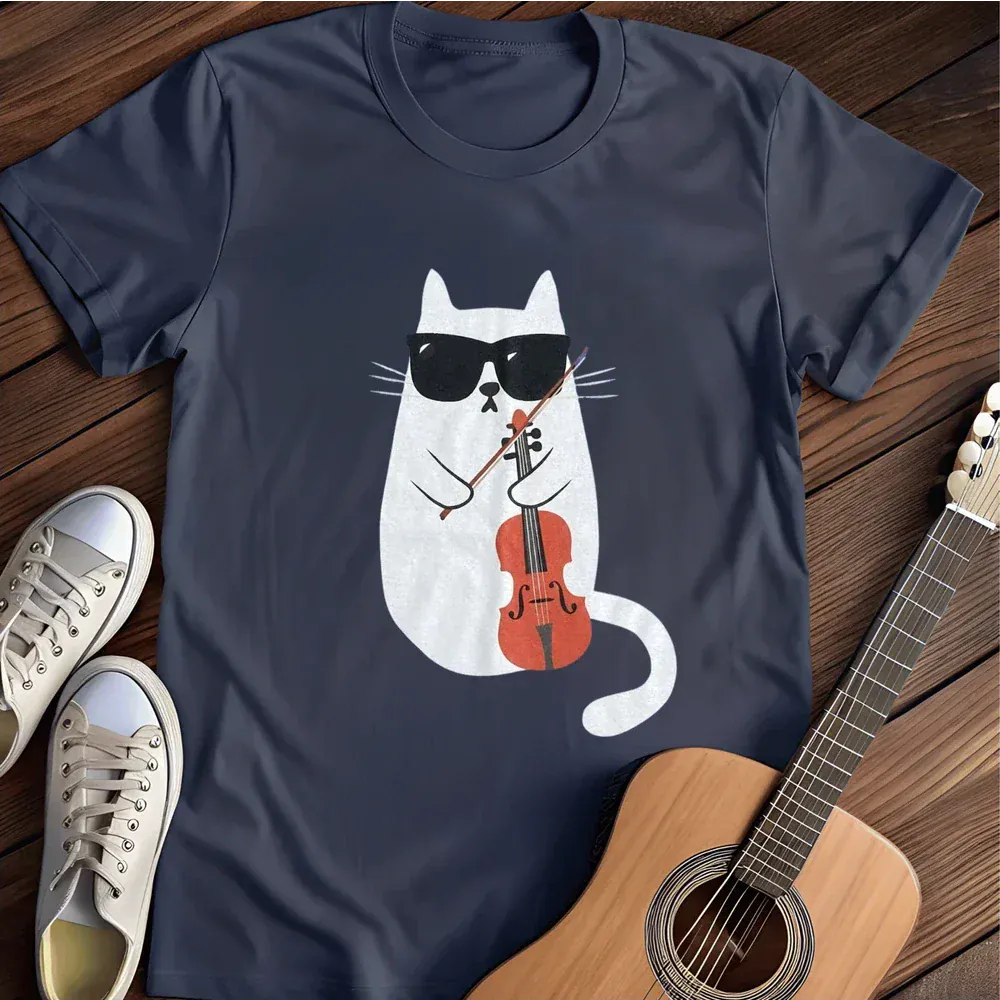 Printify T-Shirt Navy / S Classical Cat T Shirt