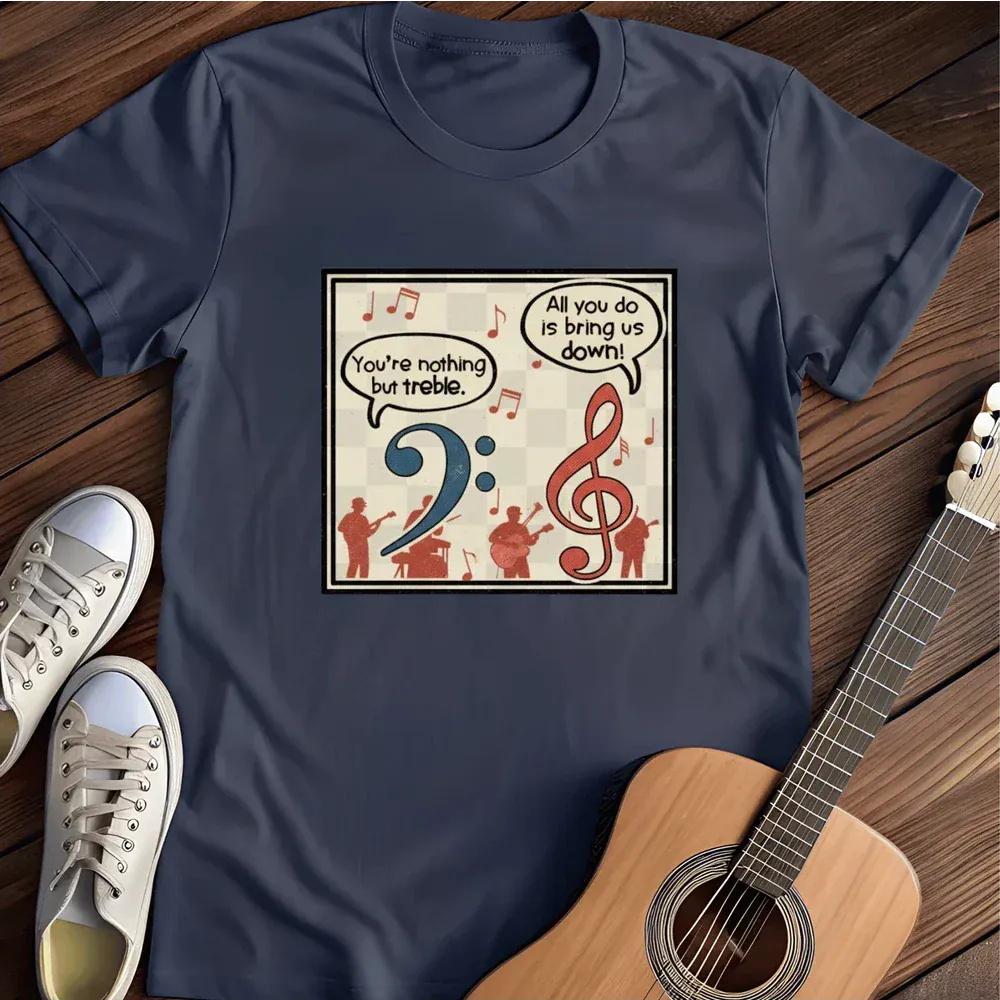 Printify T-Shirt Navy / S Clef Quips T Shirt