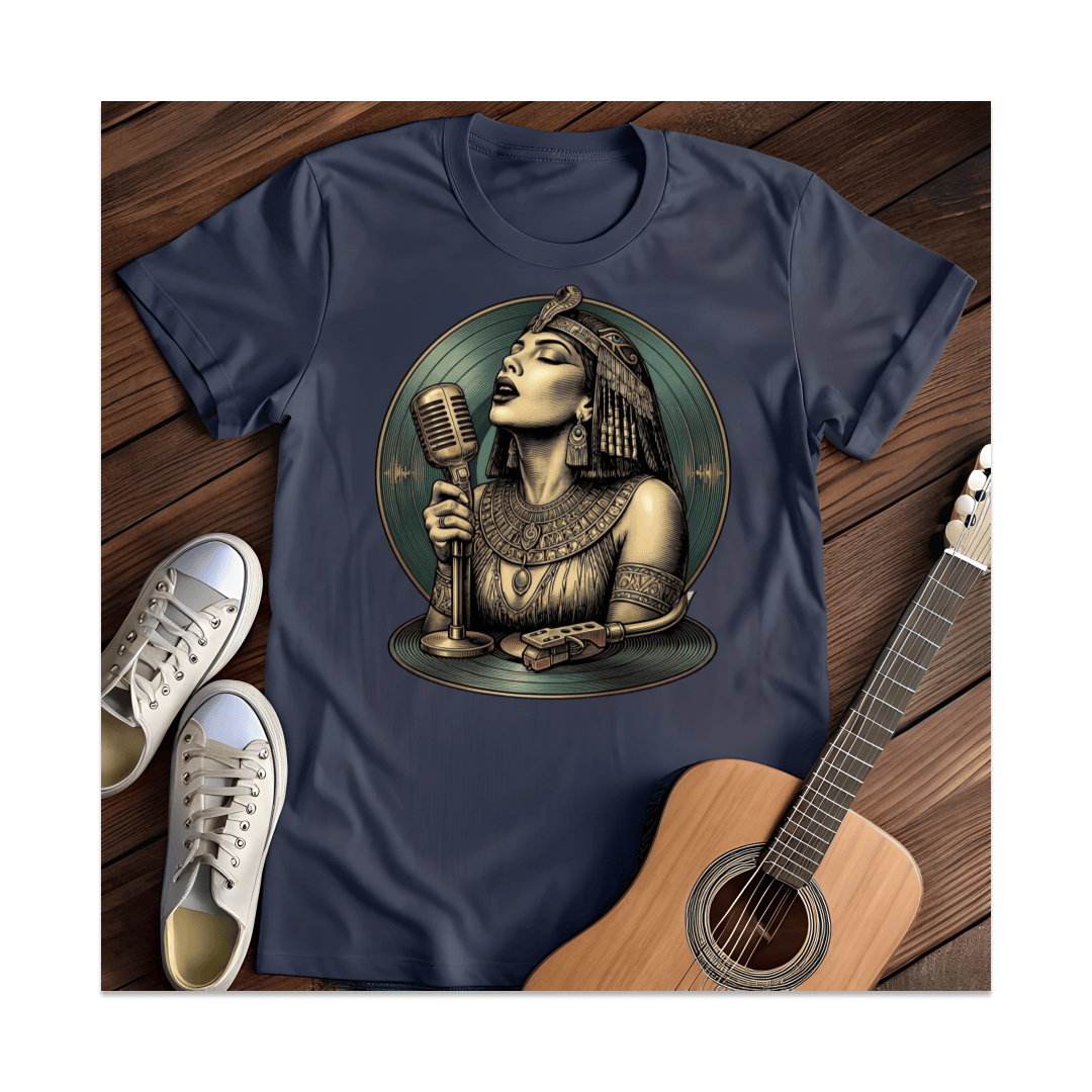 Printify T-Shirt Navy / S Cleopatra Singing Vinyl T-Shirt
