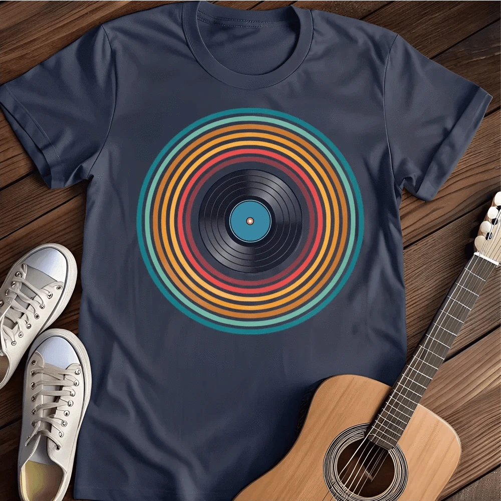 Printify T-Shirt Navy / S Colorful Record T Shirt