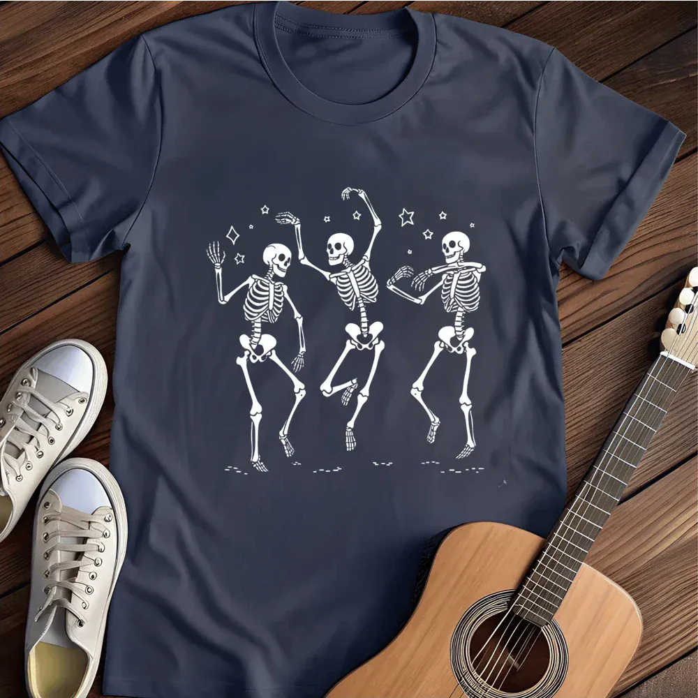 Printify T-Shirt Navy / S Dancin Bones T Shirt
