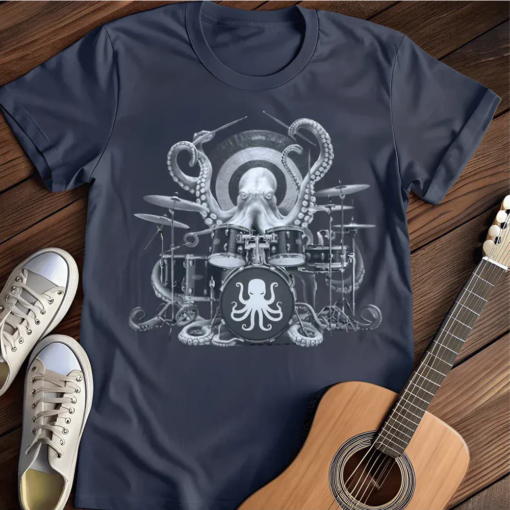 Printify T-Shirt Navy / S Deep Sea Drummer Musical Menagerie T Shirt