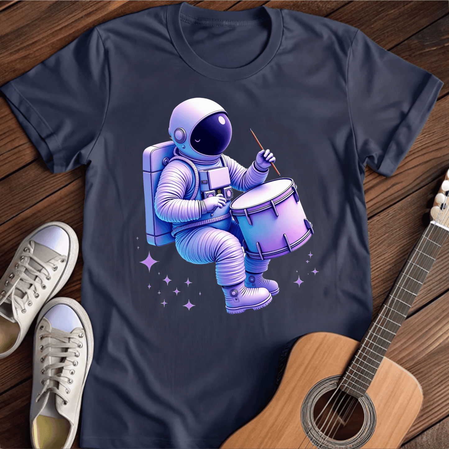 ⭐️⭐️⭐️⭐️⭐️ T-Shirt Navy / S Drummer Astronaut T-Shirt