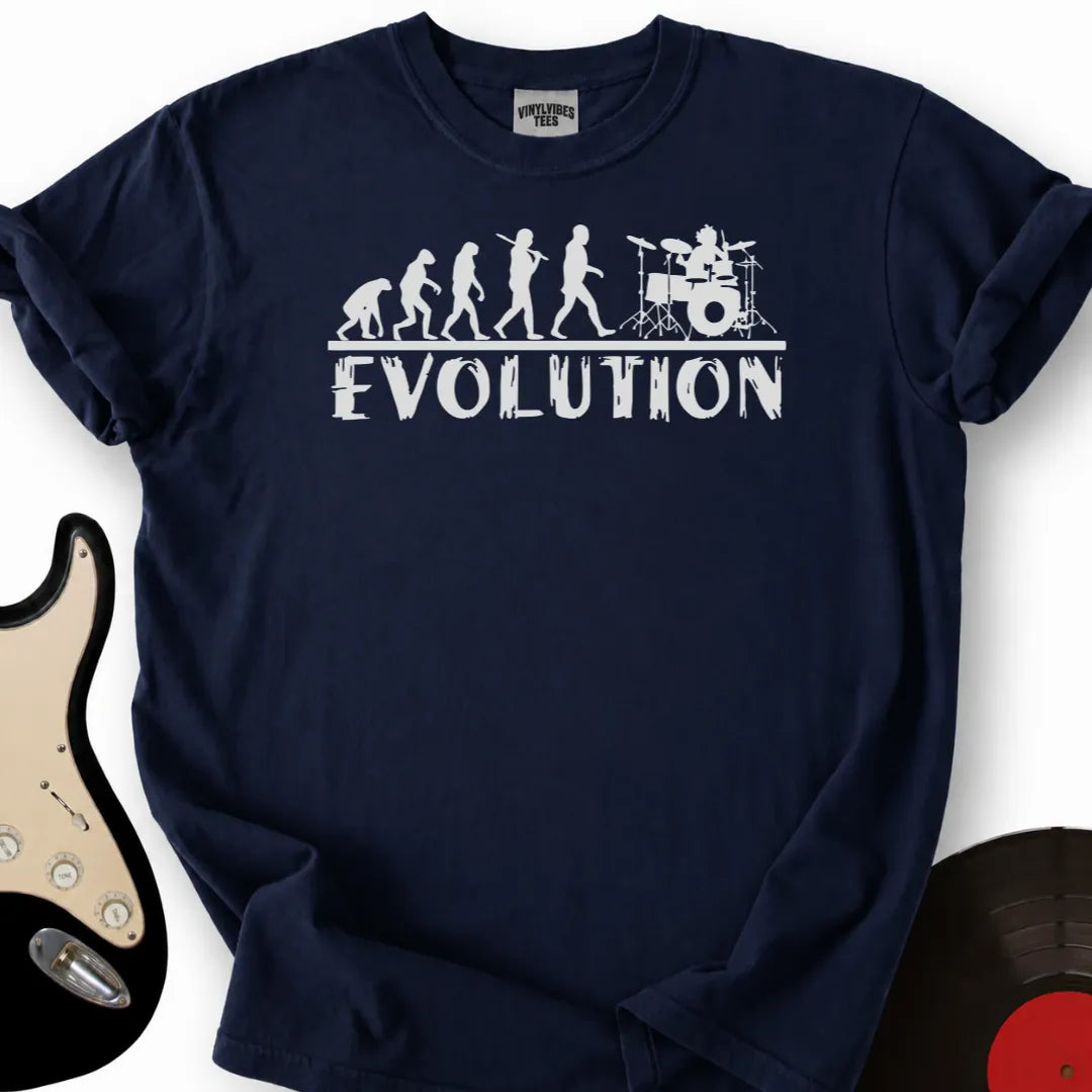 Printify T-Shirt Navy / S Drummer Evolution T-Shirt