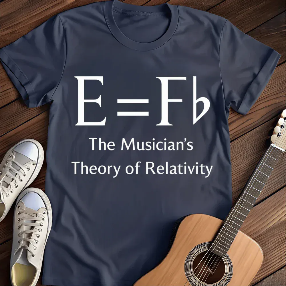 Printify T-Shirt Navy / S E Fb The Musician S Theory Of Relativity T Shirt