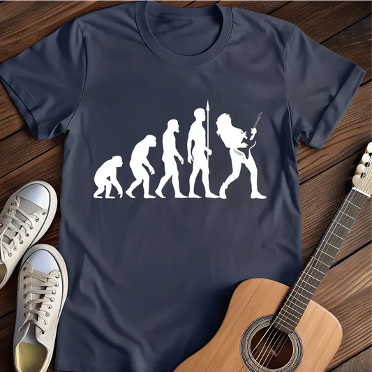 Printify T-Shirt Navy / S Evolution Of A Lead Guitarist The Myth Time To Evolve T Shirt