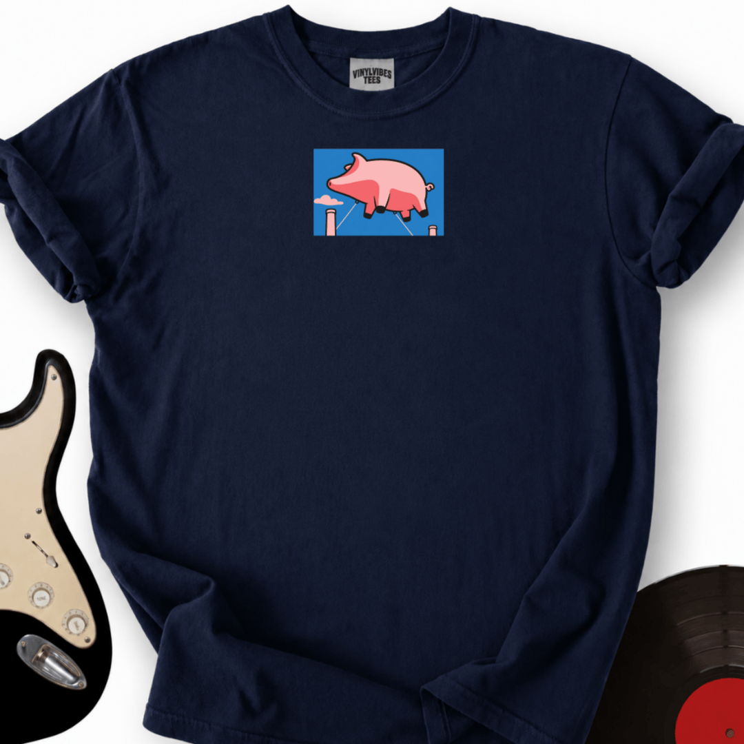 Printify T-Shirt Navy / S Flying pig T-Shirt_