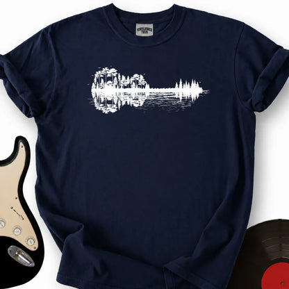 Printify T-Shirt Navy / S Forest Guitar T-Shirt