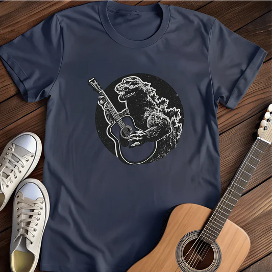 Printify T-Shirt Navy / S Godzilla Playing Guitar T Shirt