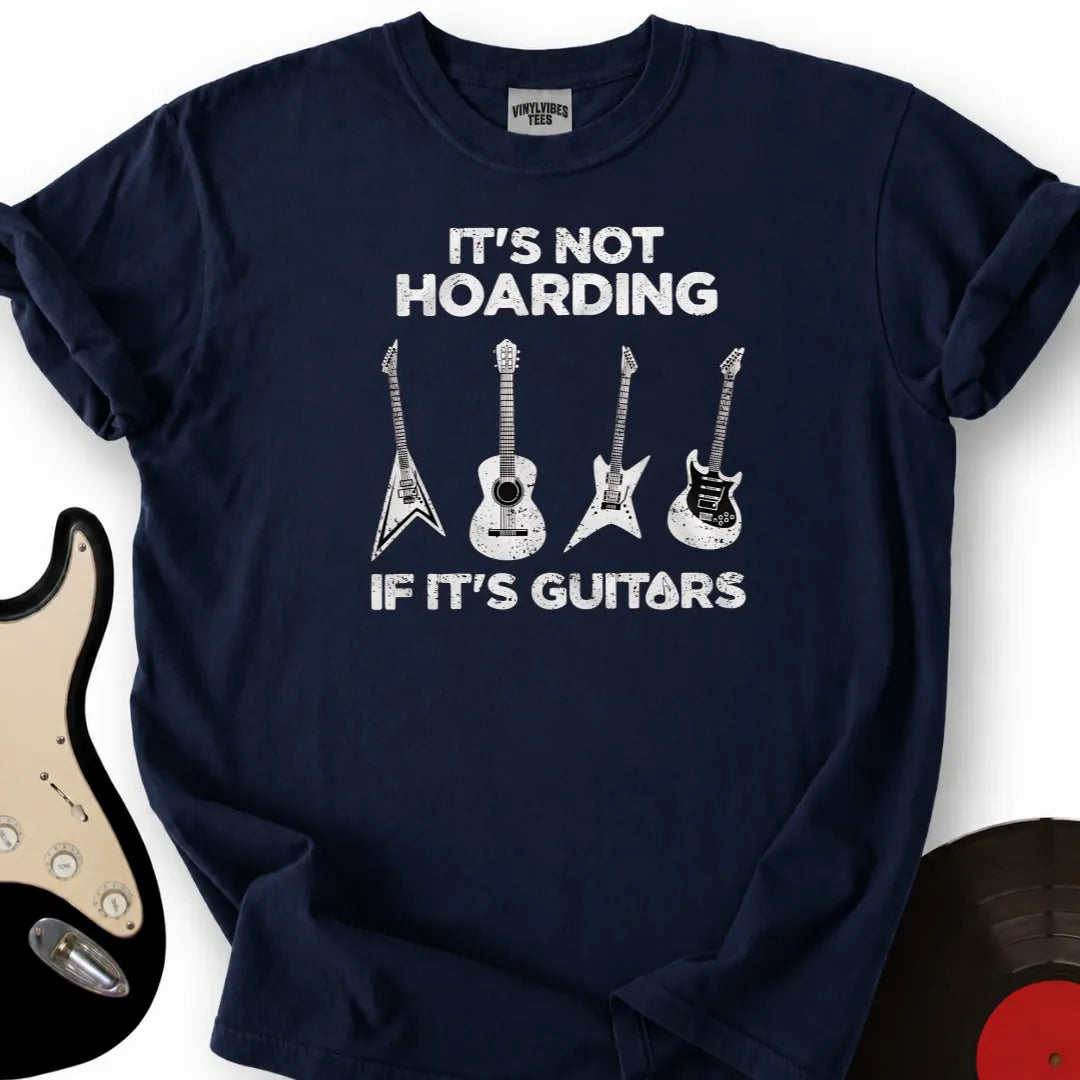 Printify T-Shirt Navy / S Guitar Hoarding T-Shirt