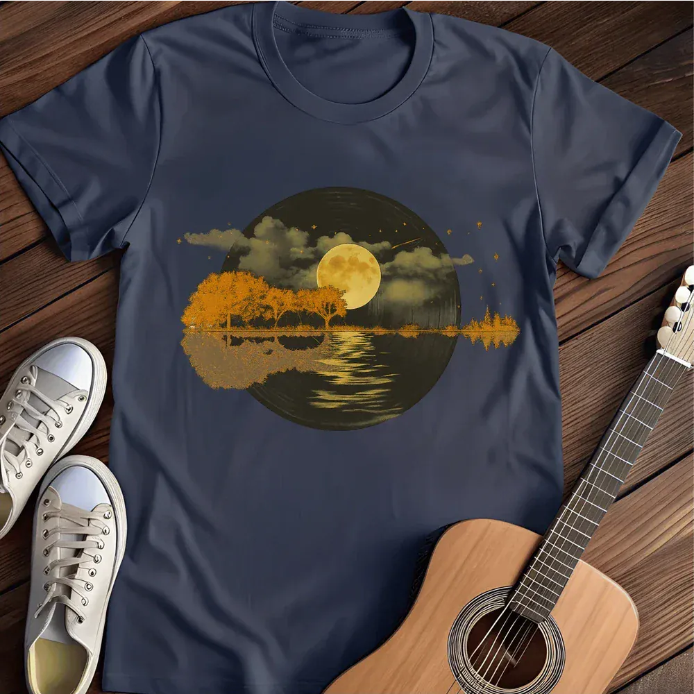 Printify T-Shirt Navy / S Guitar Lake T Shirt
