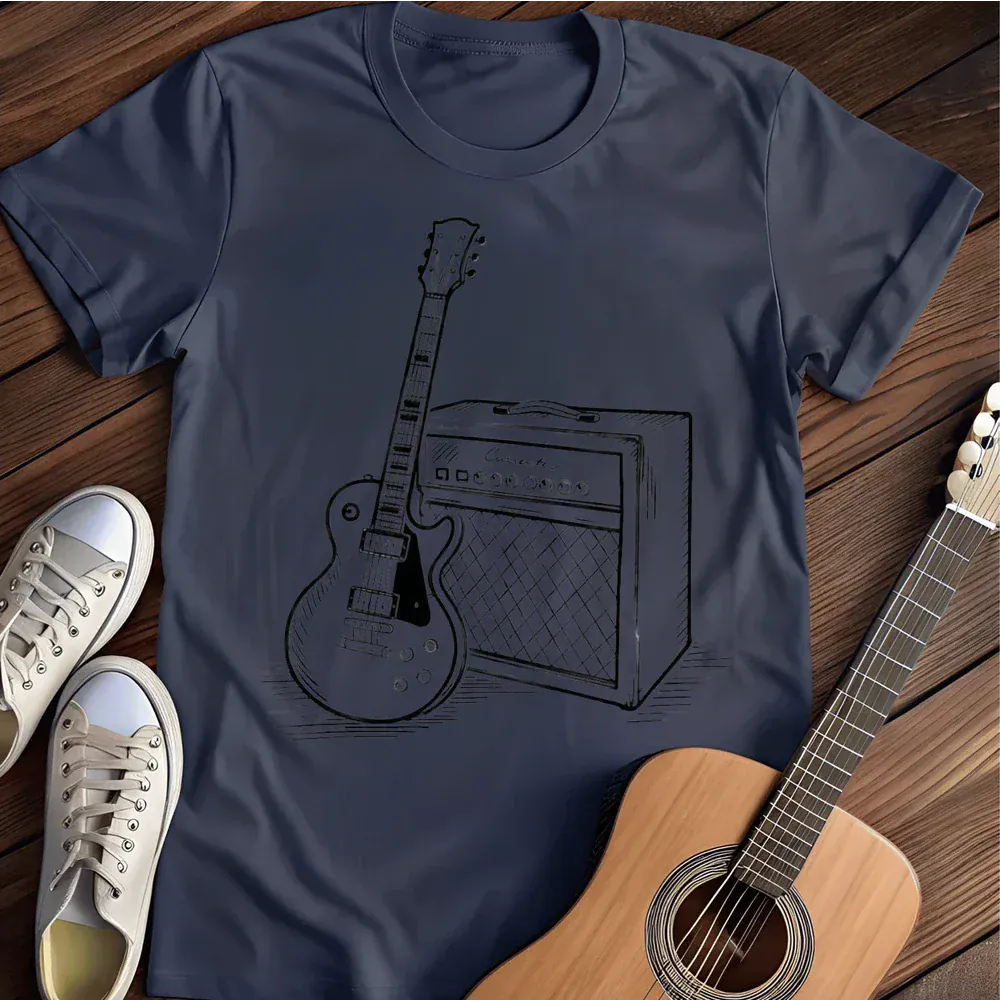 Printify T-Shirt Navy / S Guitar T Shirt