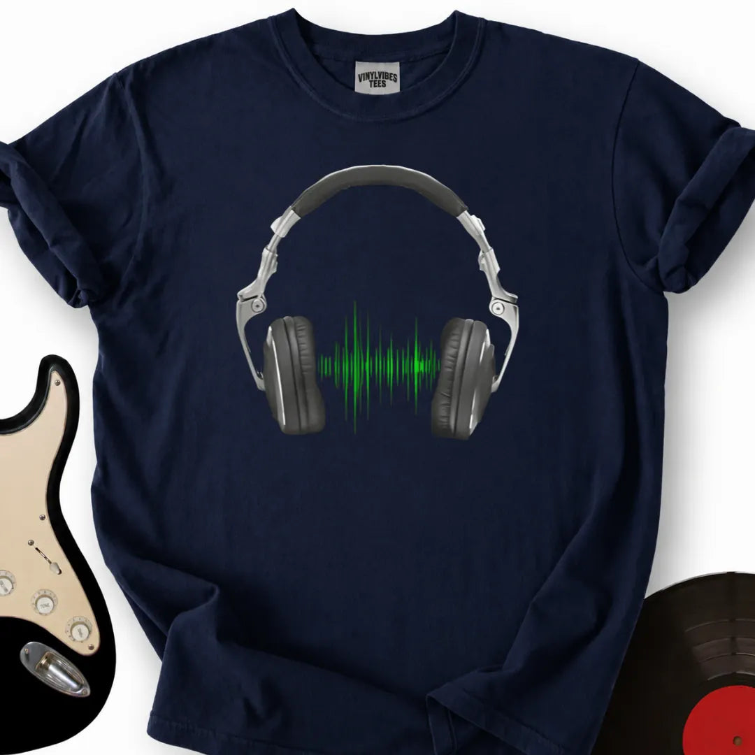 Printify T-Shirt Navy / S Headphone T-Shirt