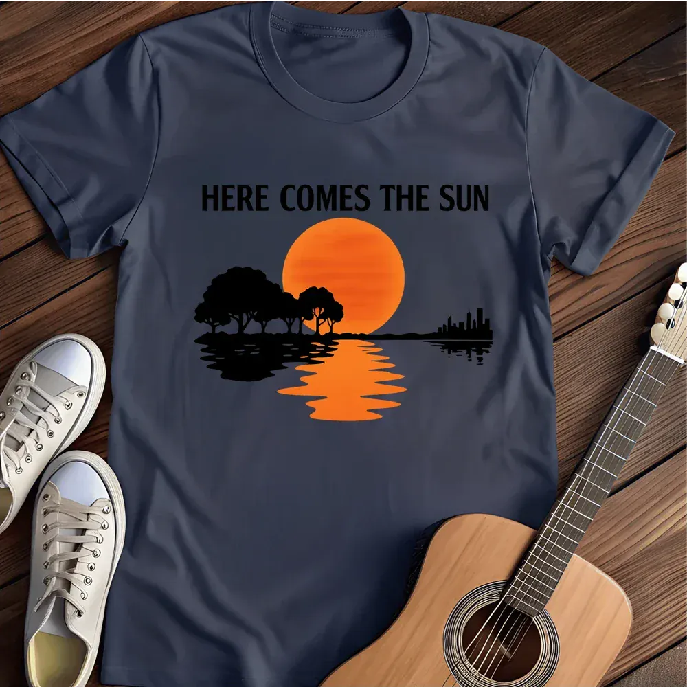 Printify T-Shirt Navy / S Here Comes The Sun T Shirt