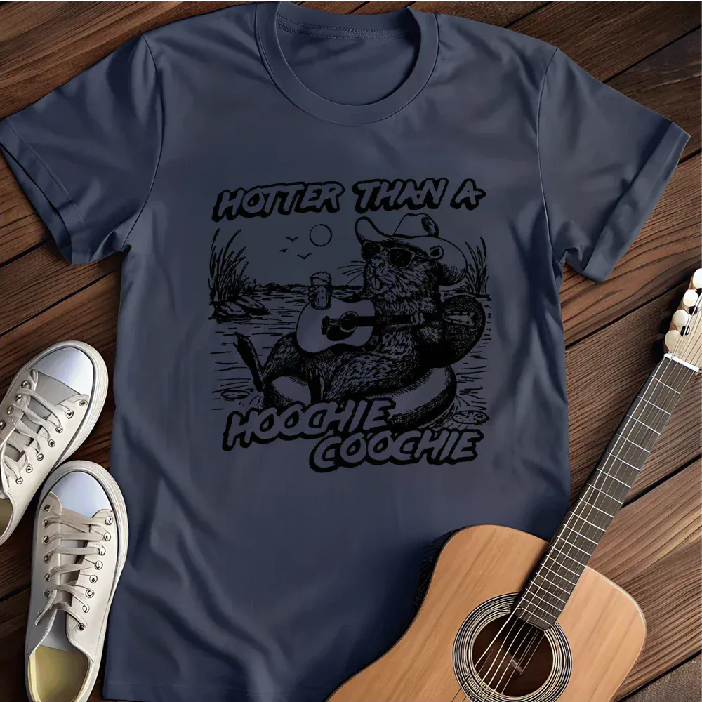 Printify T-Shirt Navy / S Hotter Than A Hoochie Coochie T Shirt