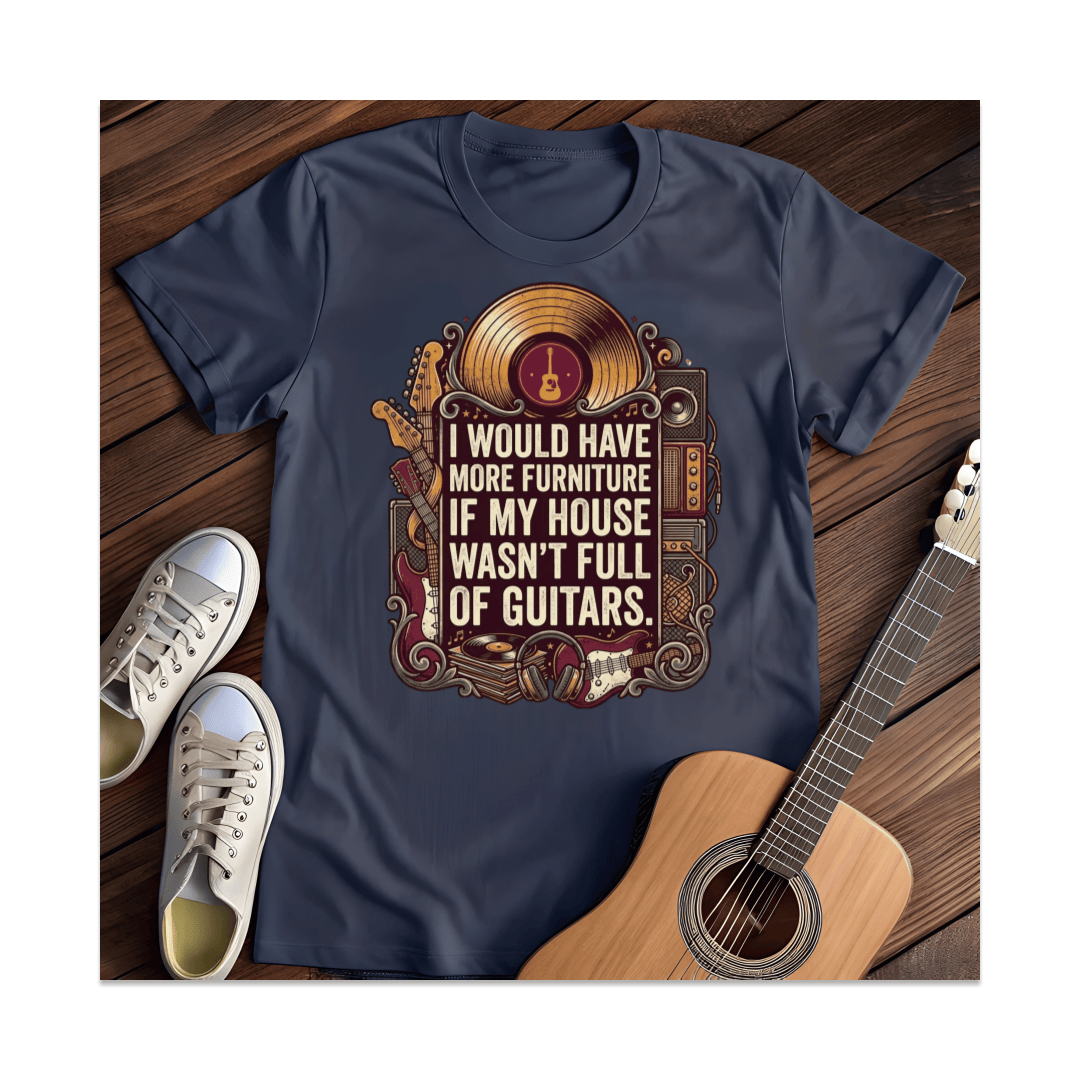 Printify T-Shirt Navy / S House Full Of Guitars T-Shirt