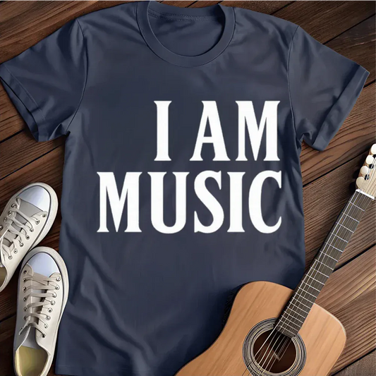 Printify T-Shirt Navy / S I Am Music T Shirt