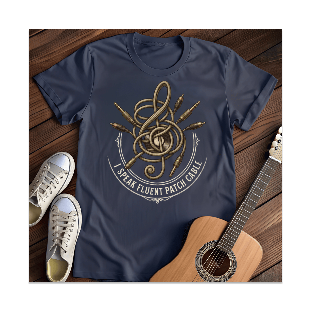 Printify T-Shirt Navy / S I Speak Fluent Patch Cable T-Shirt