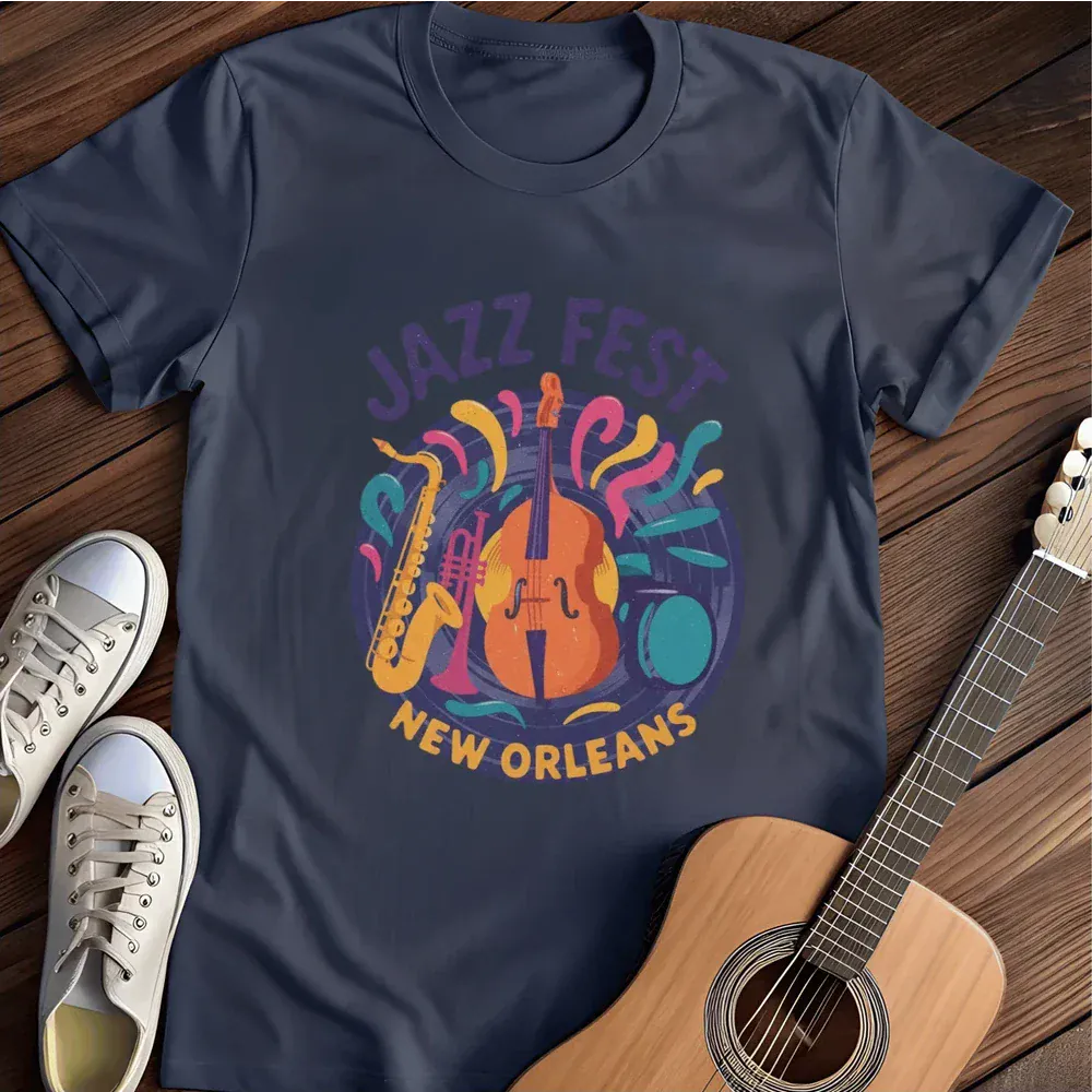 Printify T-Shirt Navy / S Jazz Fest T Shirt