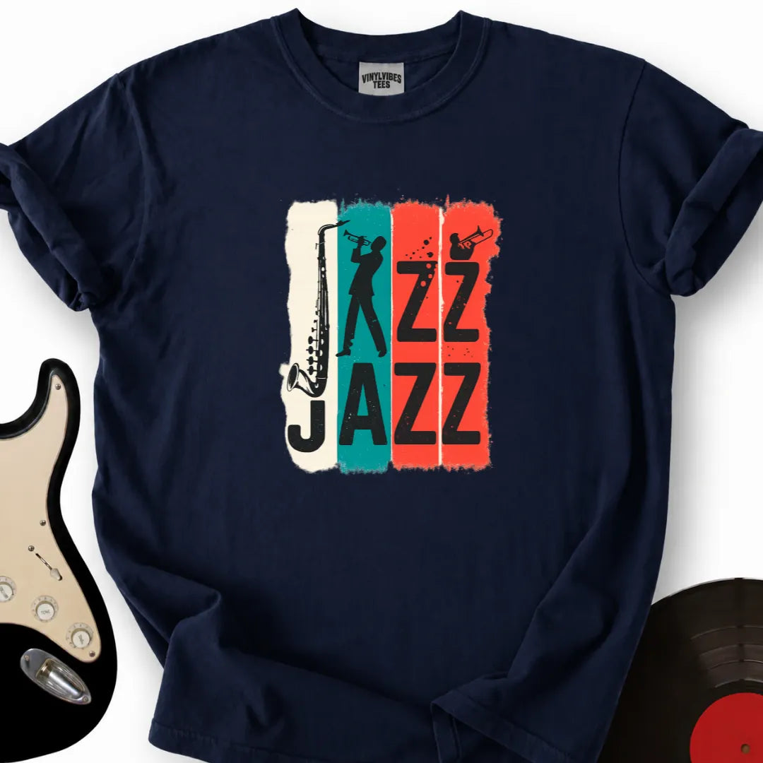 Printify T-Shirt Navy / S Jazz Jazz T-Shirt
