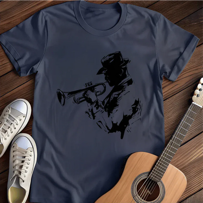 Printify T-Shirt Navy / S Jazzman Trumpet T Shirt