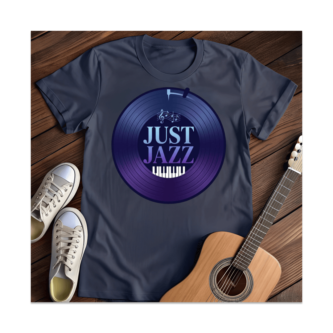Printify T-Shirt Navy / S Just Jazz Piano T-Shirt