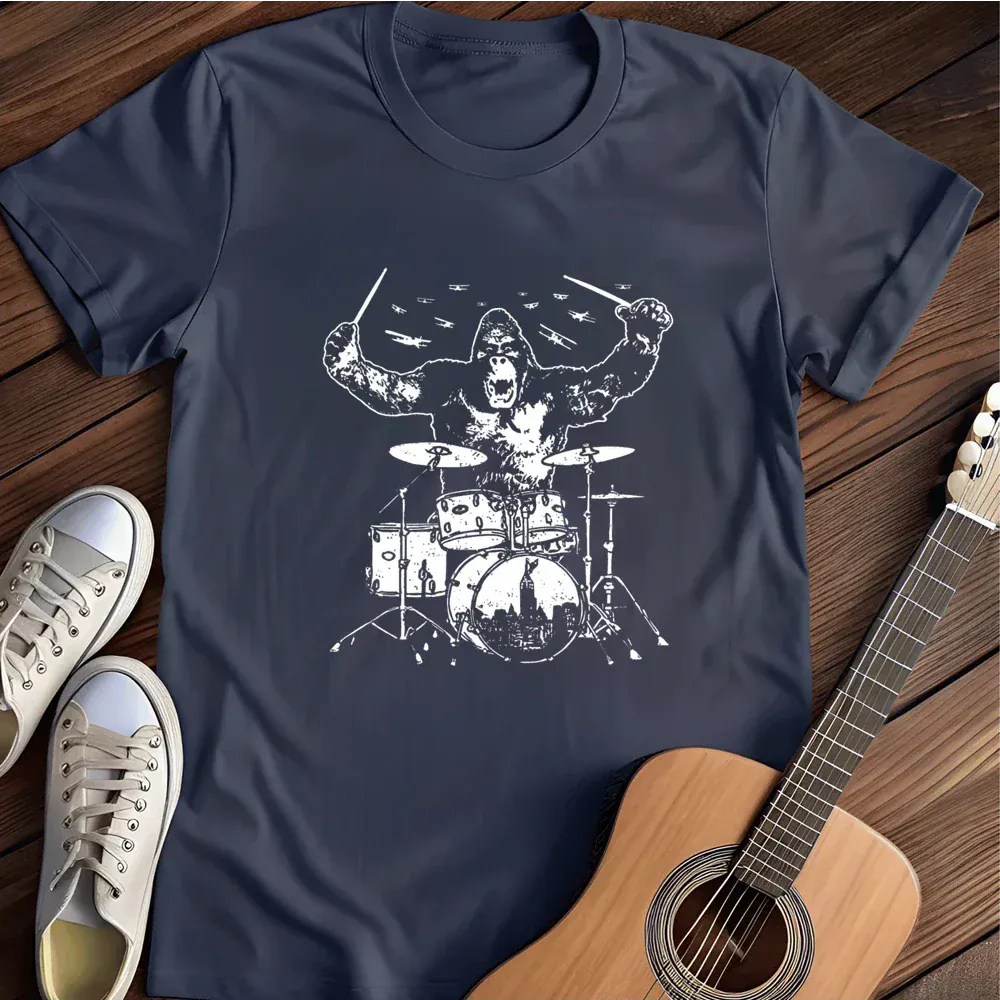 Printify T-Shirt Navy / S King Kong Cymbal Crash T Shirt