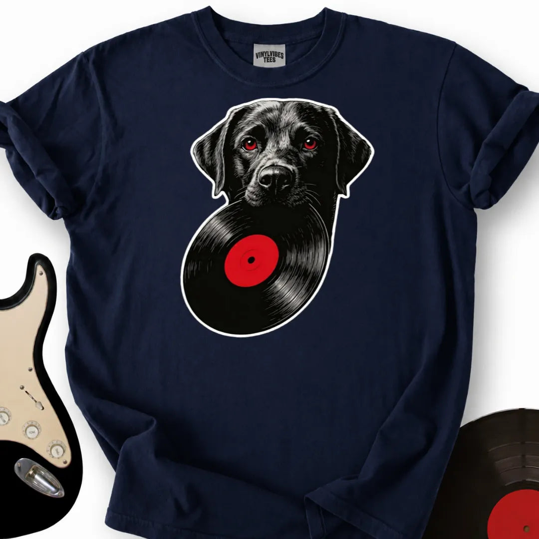 Printify T-Shirt Navy / S Labrador Vinyl T-Shirt