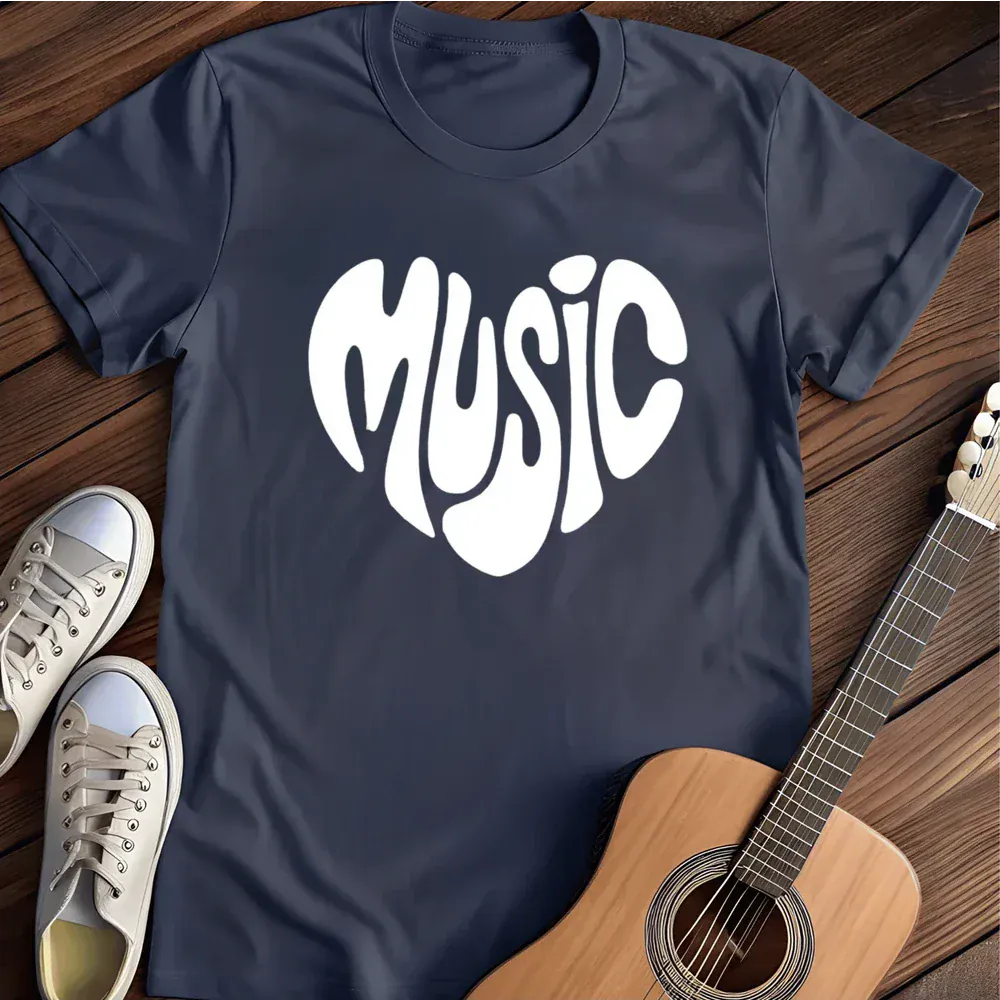 Printify T-Shirt Navy / S Loving Music T Shirt