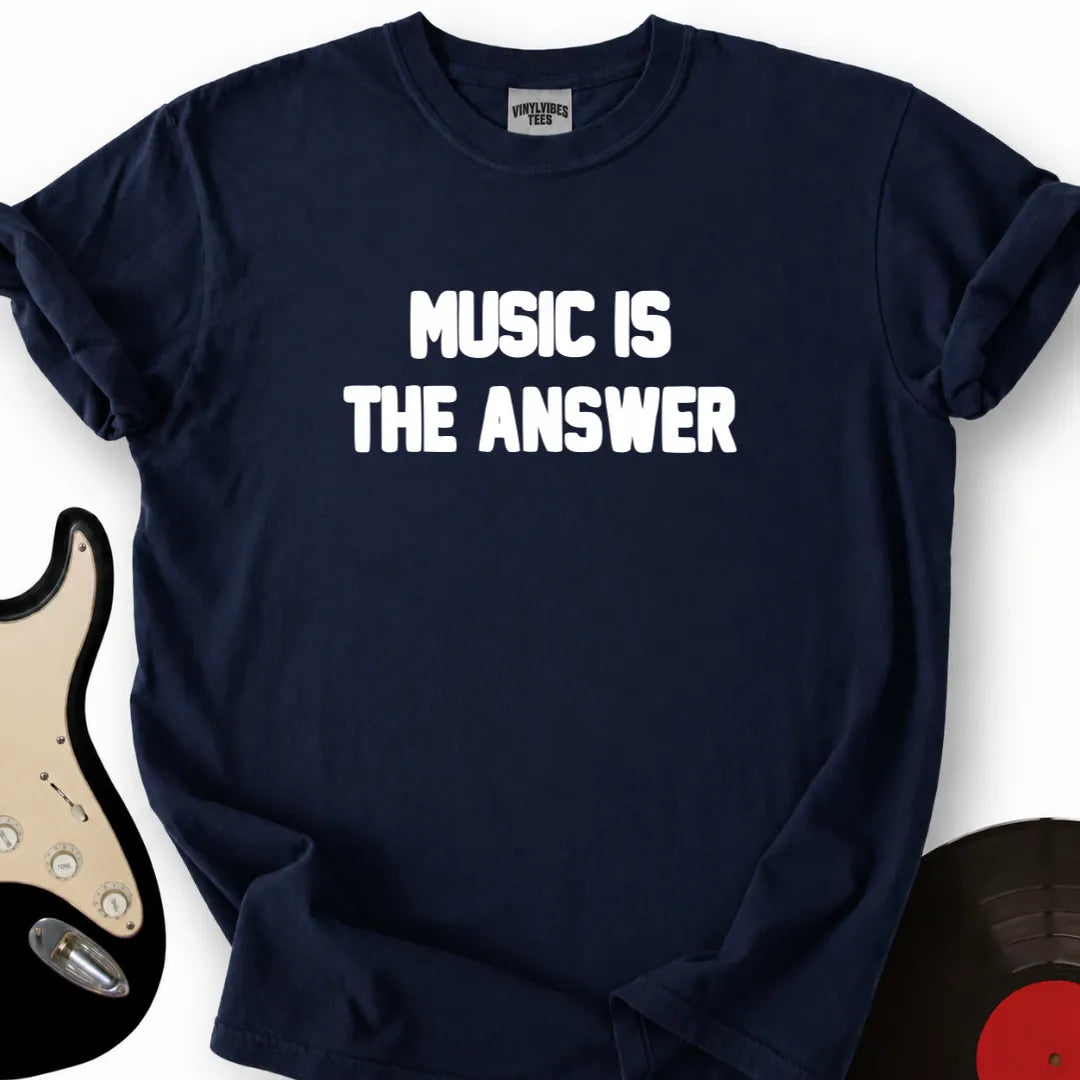 Printify T-Shirt Navy / S Music Answer T-Shirt