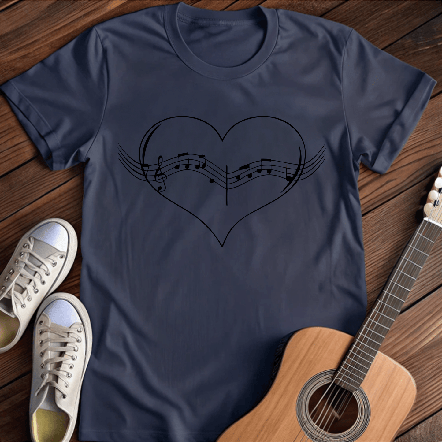 ⭐️⭐️⭐️⭐️⭐️ T-Shirt Navy / S Music Heartbeat T-Shirt