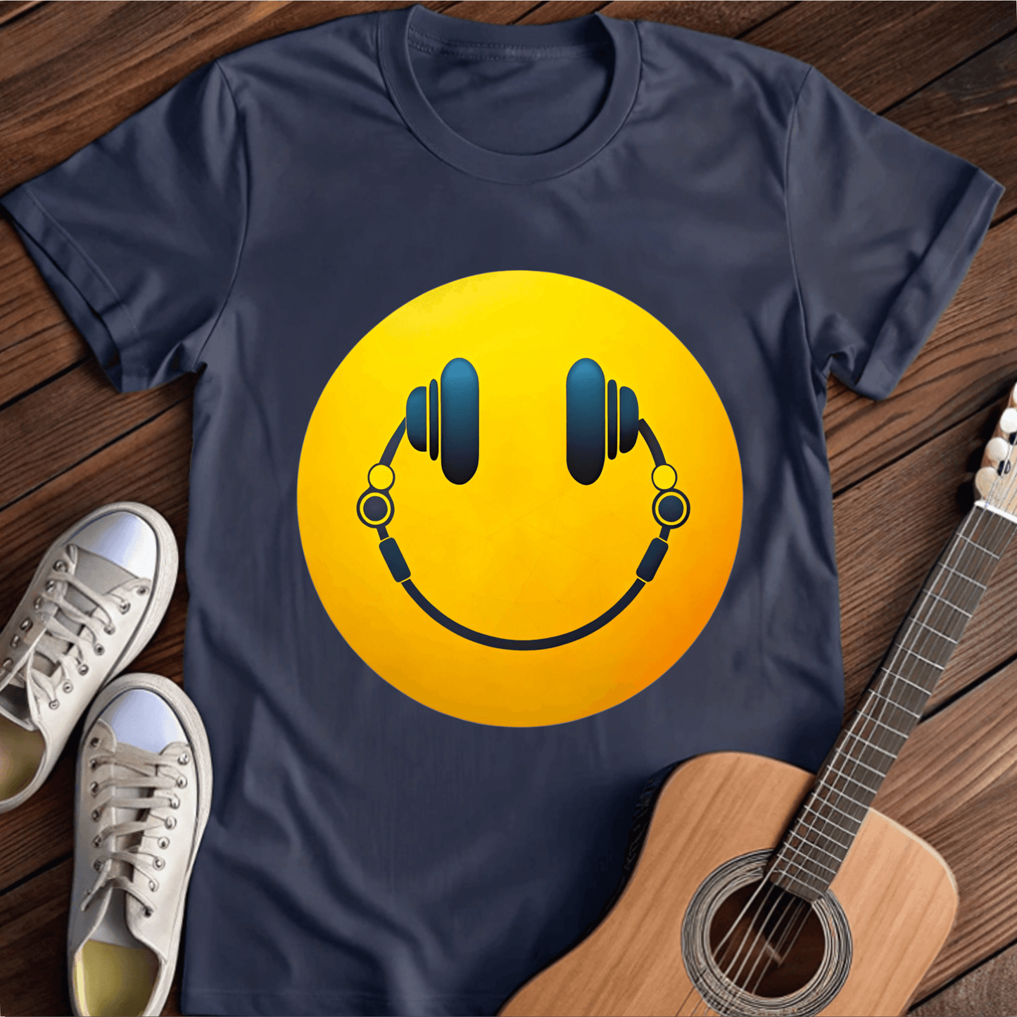 ⭐️⭐️⭐️⭐️⭐️(12) T-Shirt Navy / S Music Smiley T-Shirt