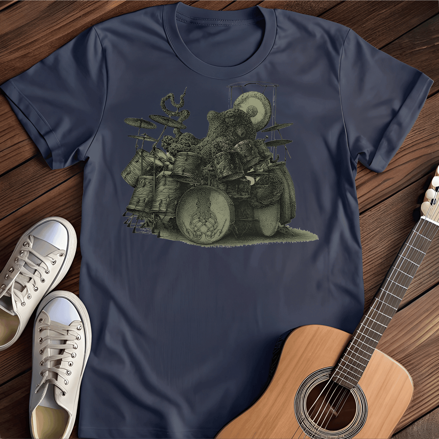 ⭐️⭐️⭐️⭐️⭐️(1) T-Shirt Navy / S Octo Drummer T-Shirt