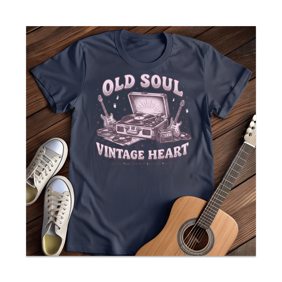 Printify T-Shirt Navy / S Old Soul Vintage Heart T-Shirt