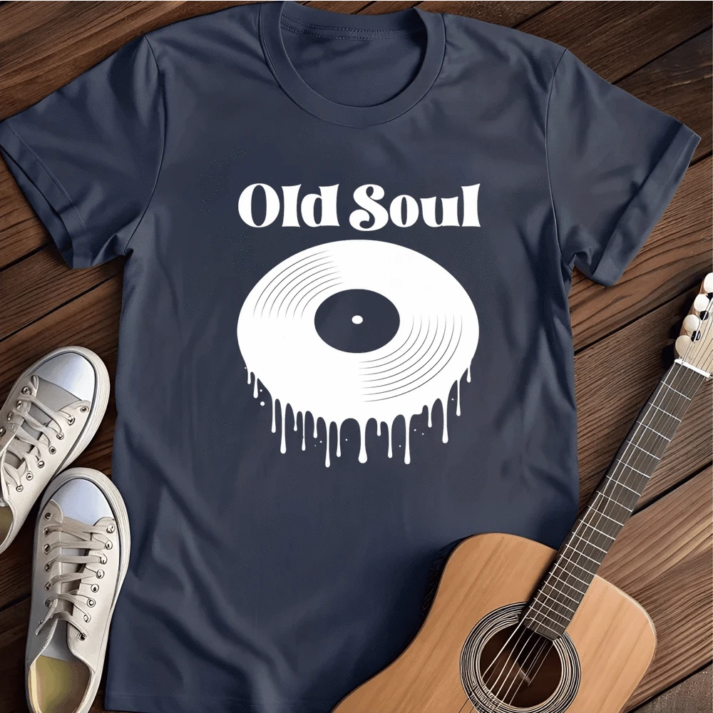 Printify T-Shirt Navy / S Old Soul Vinyl T Shirt