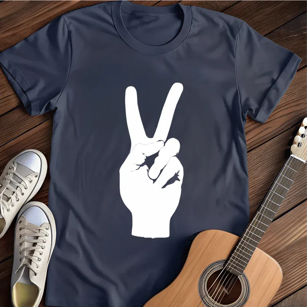 Printify T-Shirt Navy / S Peace Hand Ii T Shirt