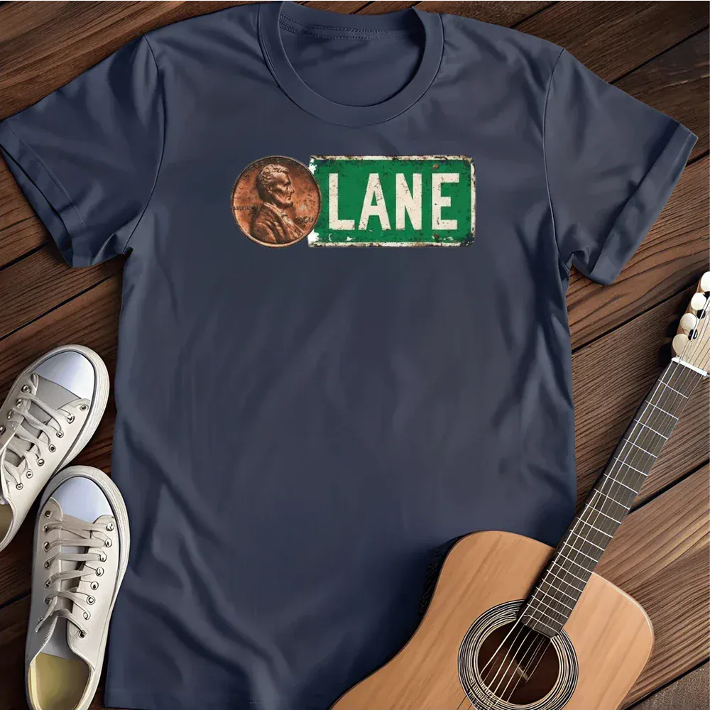 Printify T-Shirt Navy / S Penny Symbol Lane T Shirt