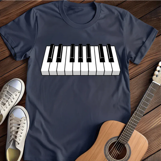 Printify T-Shirt Navy / S Piano Keys T Shirt