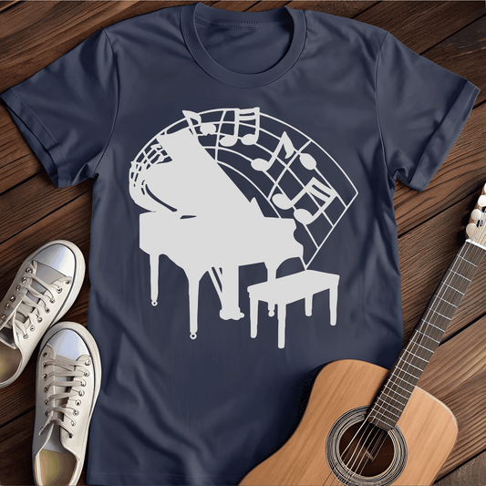 Printify T-Shirt Navy / S Piano Notes Tee