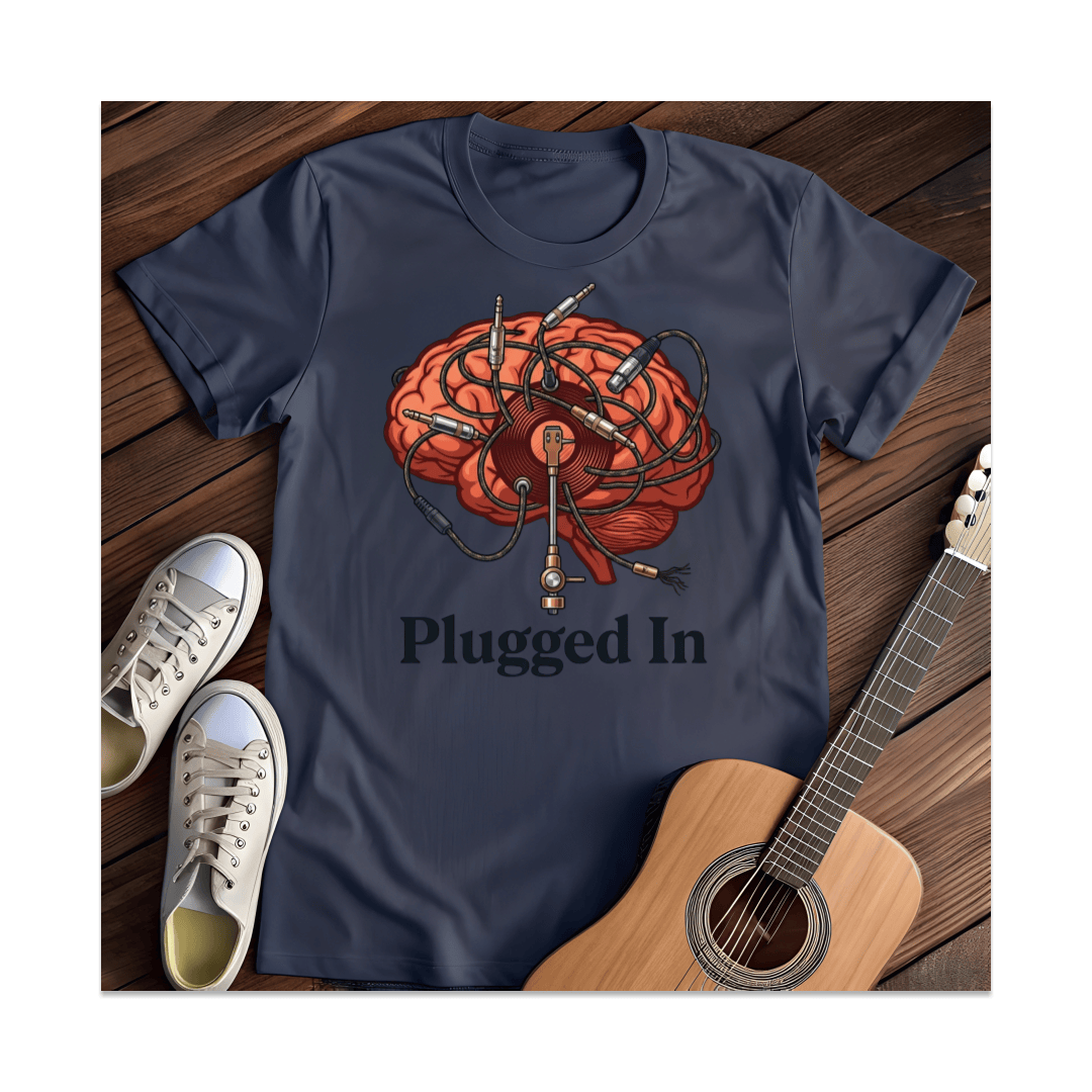 Printify T-Shirt Navy / S Plugged In T-Shirt
