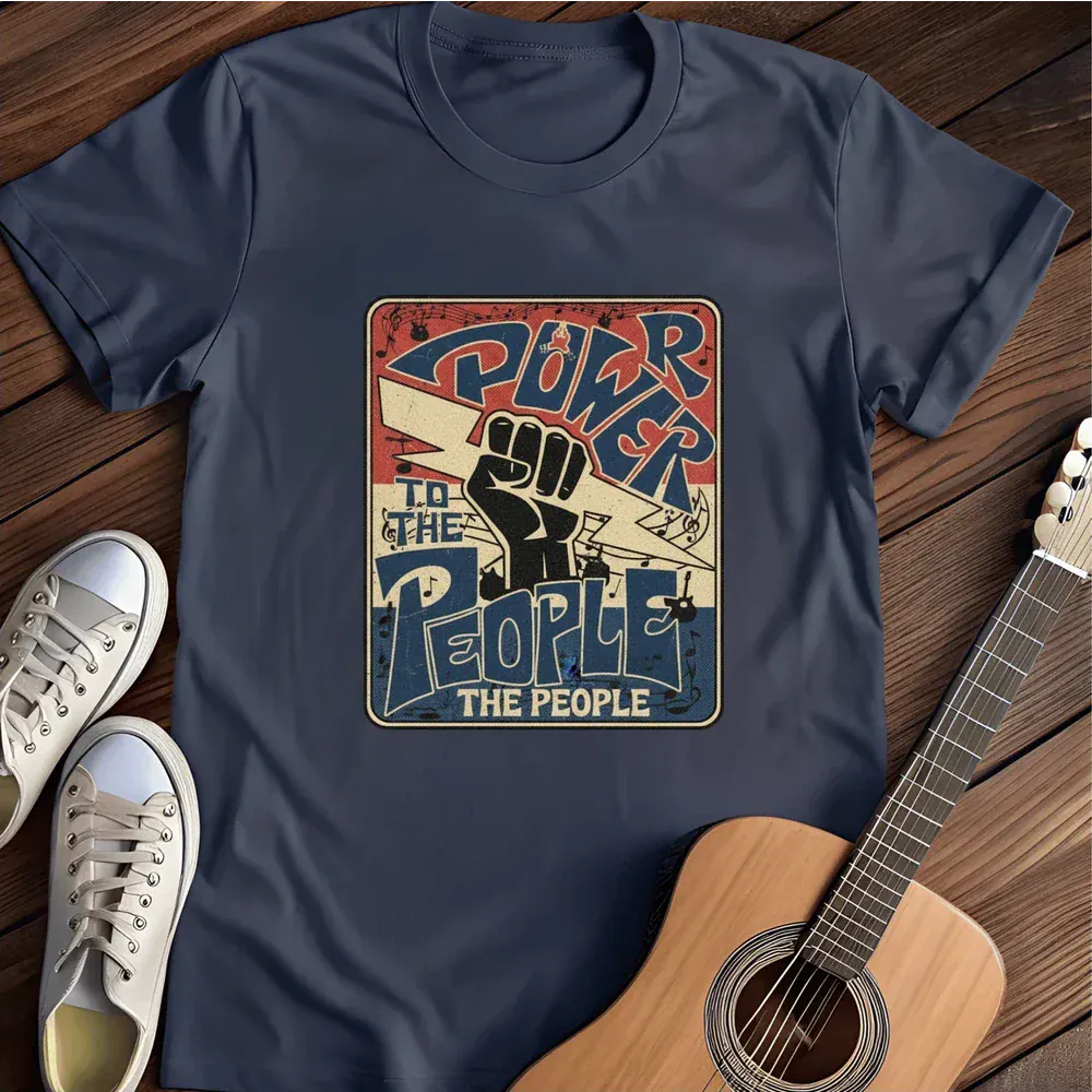 Printify T-Shirt Navy / S Power To The People T Shirt