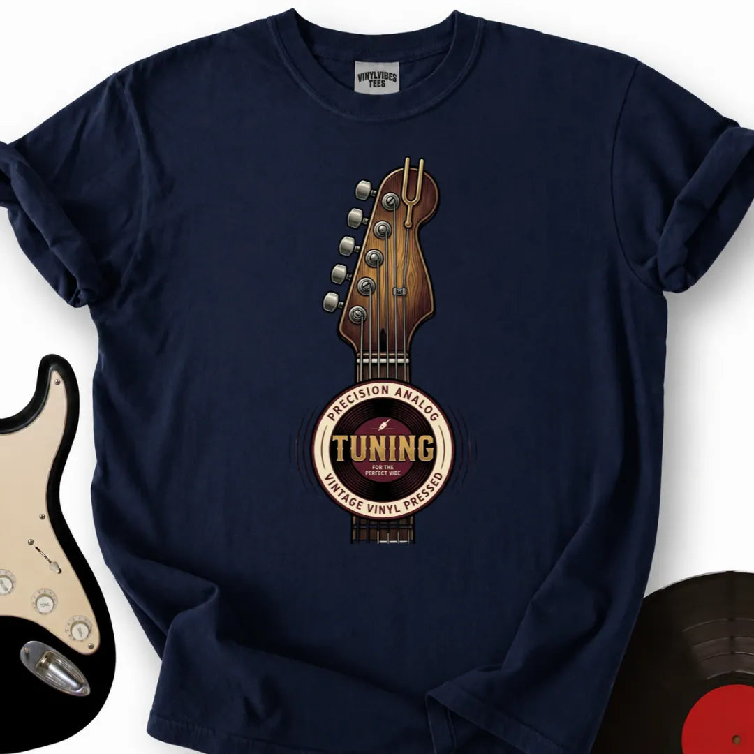 Printify T-Shirt Navy / S Precision Analog Guitar Tuning T-Shirt
