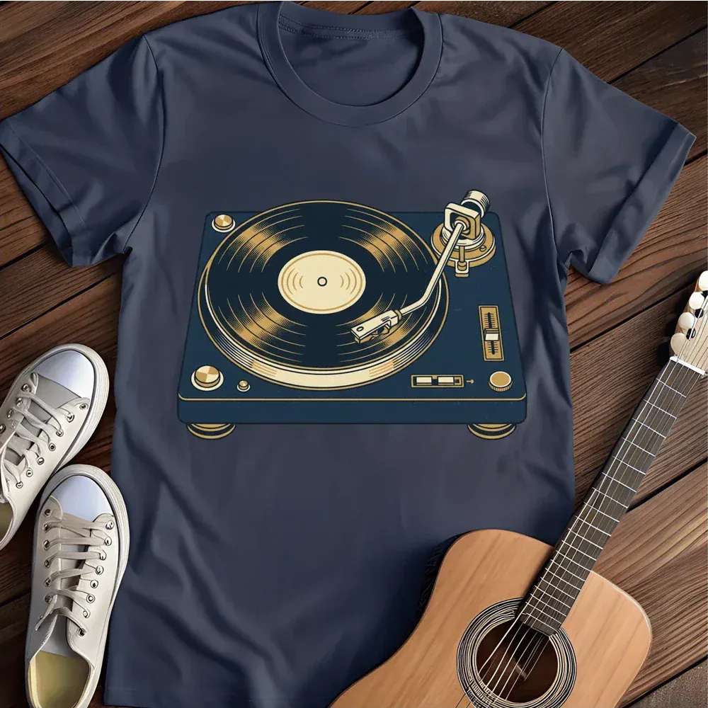 Printify T-Shirt Navy / S Records Player T Shirt
