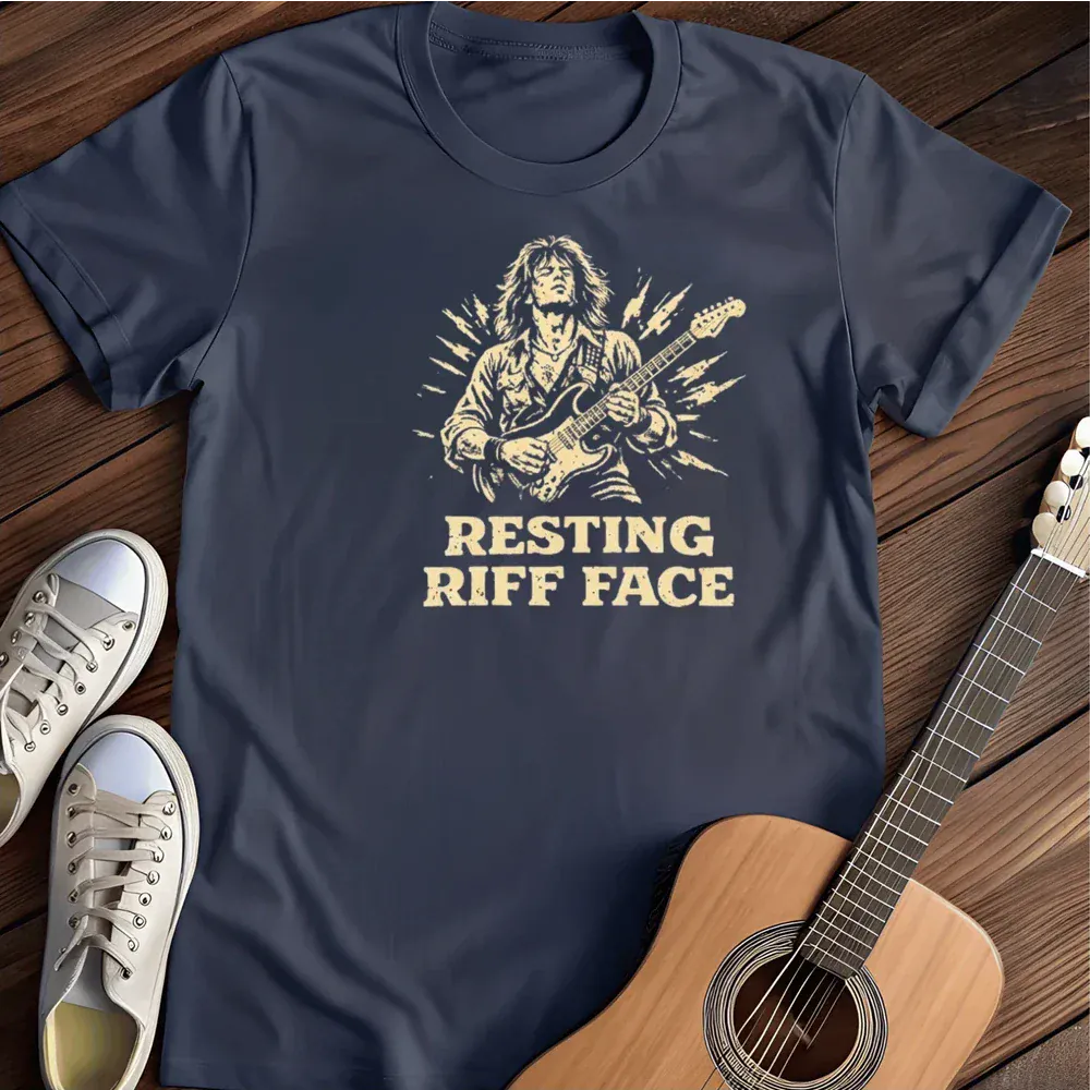 Printify T-Shirt Navy / S Resting Riff Face T Shirt