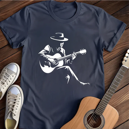 Printify T-Shirt Navy / S Retro Guitarist T Shirt